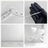 2 Sets Heart Foil Balloon Column Stand Kit Colorful