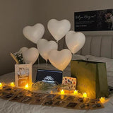 2 Sets Heart Foil Balloon Column Stand Kit Colorful