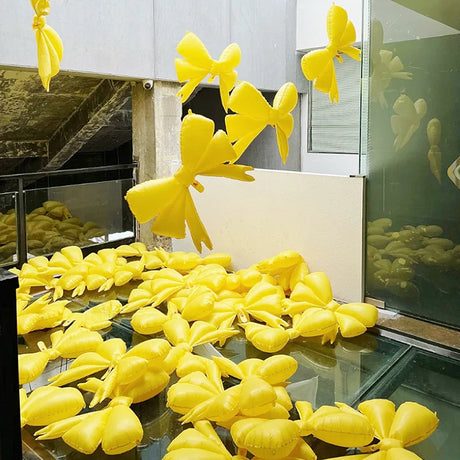 4 Pcs Giant Party Bow Balloons 30"x25" Yellow