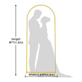 Gold Metal Wedding Arch Chiara Backdrop Stand Floral Display Frame With Round Top 4ft