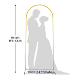 Gold Metal Wedding Arch Chiara Backdrop Stand Floral Display Frame With Round Top 5ft