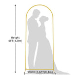 Gold Metal Wedding Arch Chiara Backdrop Stand Floral Display Frame With Round Top 6ft