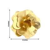 4 Packs Of Simulated Golden Rose Flower Wall Decoration 8"