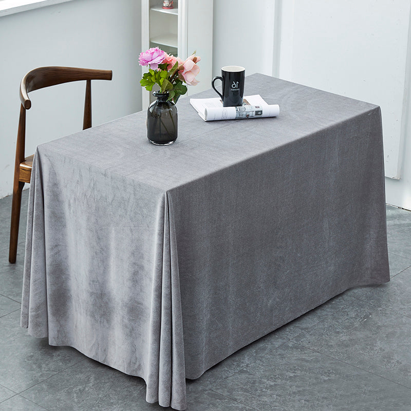 Gold Velvet Rectangular Tablecloth 90"x132" Grey