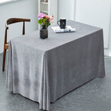Gold Velvet Rectangular Tablecloth 90"x132" Grey