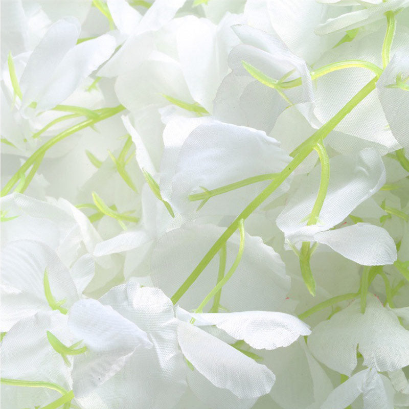 5 Pc Artificial Silk Hanging Wisteria Flower Garland Vines, 3 Strands in 1 Bush 44" White