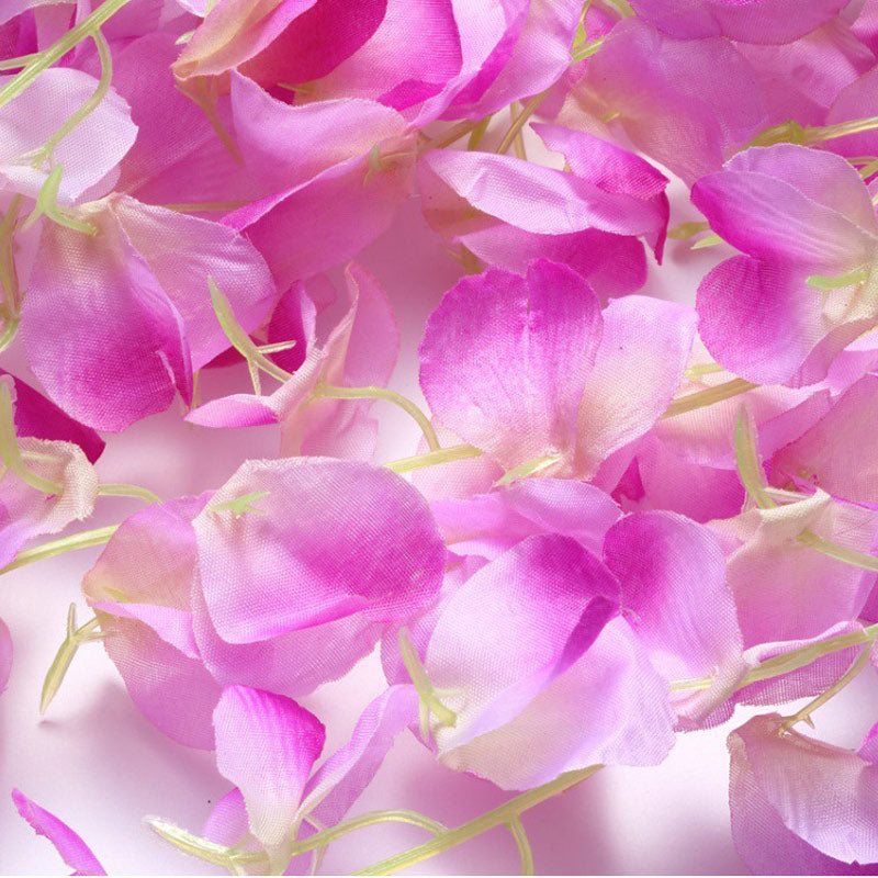 5 Pc Artificial Silk Hanging Wisteria Flower Garland Vines, 3 Strands in 1 Bush 44" Light Purple