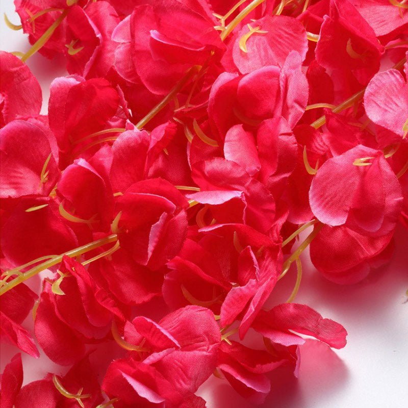 5 Pc Artificial Silk Hanging Wisteria Flower Garland Vines, 3 Strands in 1 Bush 44" Rose Red