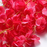 5 Pc Artificial Silk Hanging Wisteria Flower Garland Vines, 3 Strands in 1 Bush 44" Rose Red