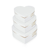 3 Pcs Heart Shaped Gift Boxes with Lids White