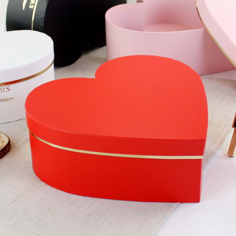 3 Pcs Heart Shaped Gift Boxes with Lids Red