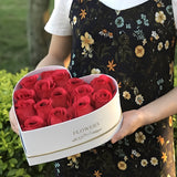 3 Pcs Heart Shaped Gift Boxes with Lids White