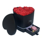 Luxury Heart Shaped Flower Boxes with Lids Double Layer Gift Paper Mache Boxes Black