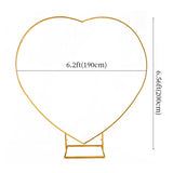 Heavy Duty Gold Metal Heart Shape Wedding Arch Photo Backdrop Stand 6.56ft