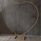 Heavy Duty Gold Metal Heart Shape Wedding Arch Photo Backdrop Stand 6.56ft