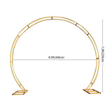Gold Metal Double Hoop Wedding Arch Photo Backdrop Stand, Round Wedding Arbor Floral Balloon Frame 7.2ft