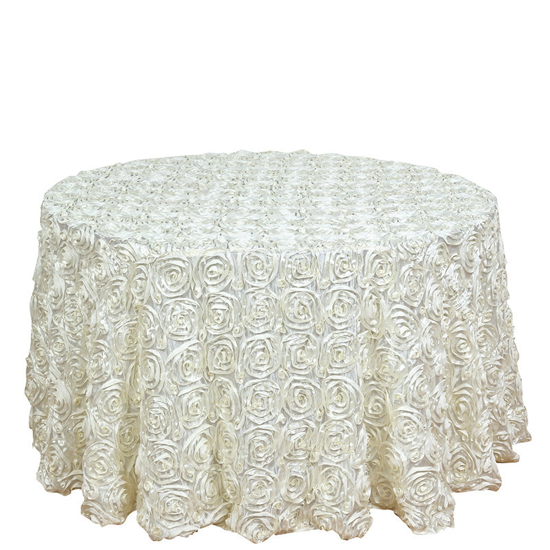 Satin Round Tablecloth 120" Pink