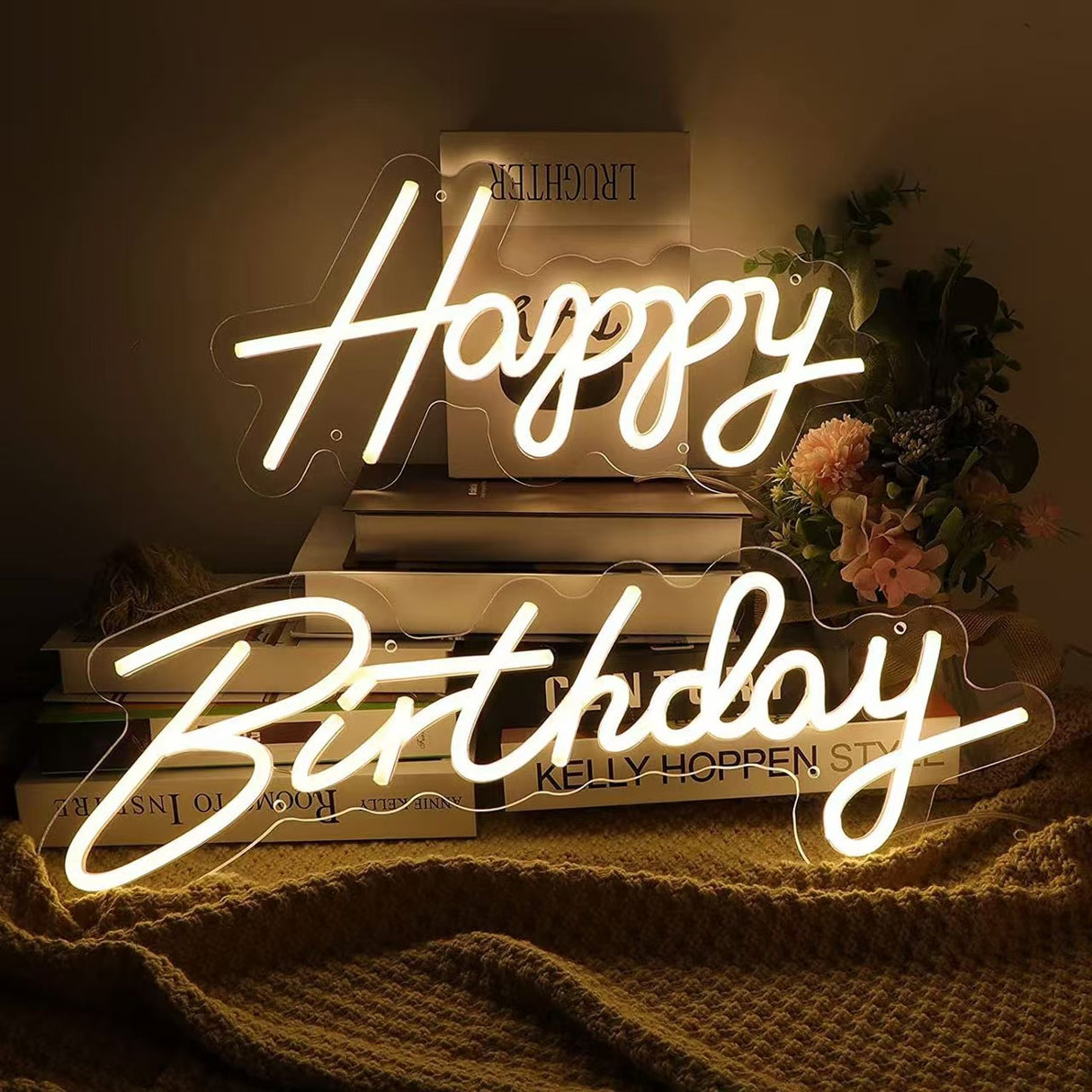 Vibrant and Playful: Happy Birthday Neon Light Sign in Brilliant Colors