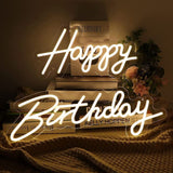 Vibrant and Playful: Happy Birthday Neon Light Sign in Brilliant Colors