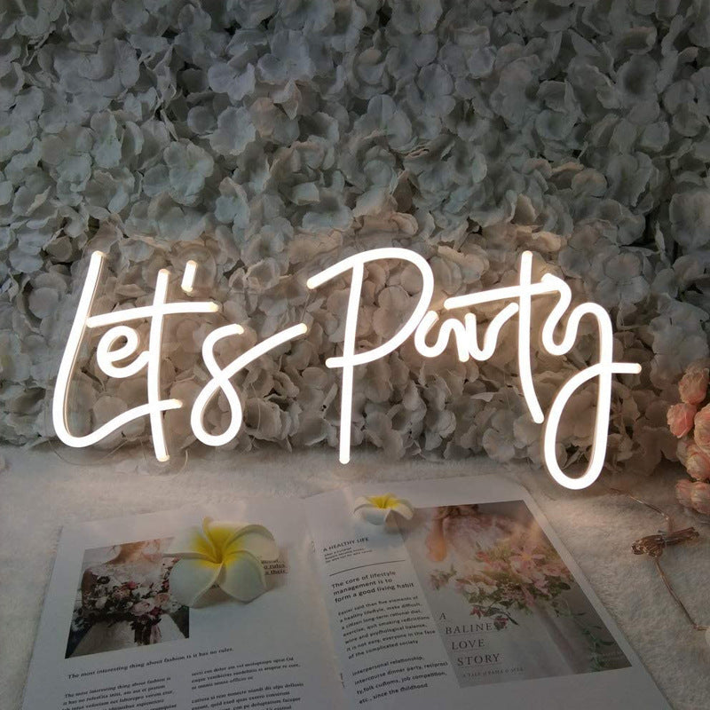 Let's Party LED Neon Light Sign With Chain 23"