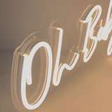 Oh Baby LED Neon Light Sign With Chain 26"