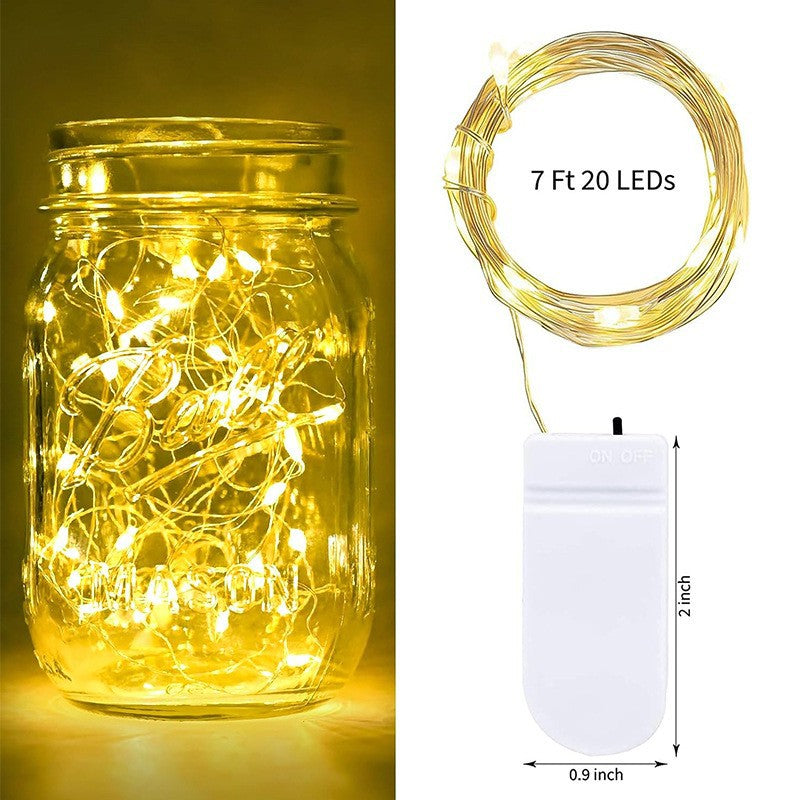 20 LED Starry Bright String Lights 90" Micro Fairy Lights Warm White - Battery Operated