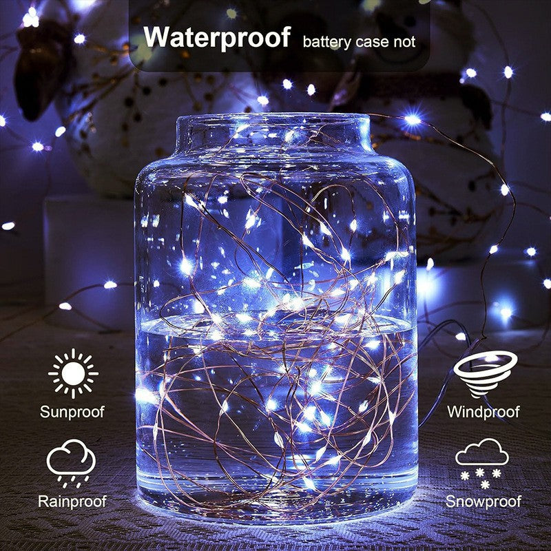20 LED Starry Bright String Lights 90" Micro Fairy Lights White - Battery Operated