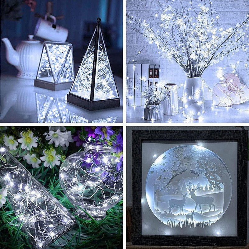 20 LED Starry Bright String Lights 90" Micro Fairy Lights White - Battery Operated