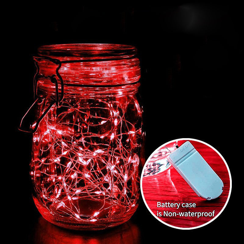20 LED Starry Bright String Lights 90" Micro Fairy Lights Red - Battery Operated