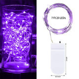 20 LED Starry Bright String Lights 90" Micro Fairy Lights Purple - Battery Operated