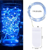 20 LED Starry Bright String Lights 90" Micro Fairy Lights Blue - Battery Operated