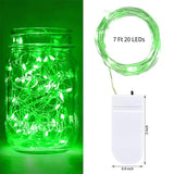 20 LED Starry Bright String Lights 90" Micro Fairy Lights Green - Battery Operated