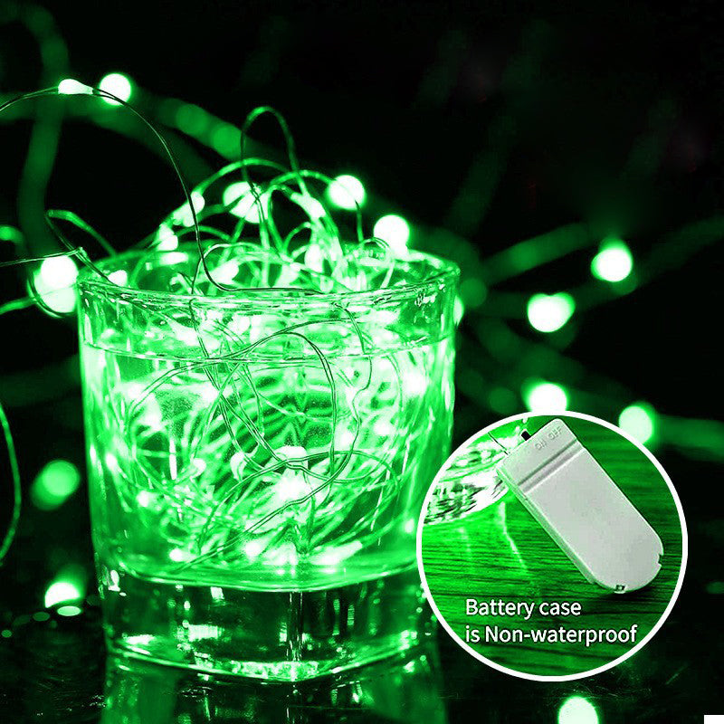 20 LED Starry Bright String Lights 90" Micro Fairy Lights Green - Battery Operated