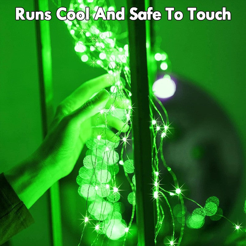 20 LED Starry Bright String Lights 90" Micro Fairy Lights Green - Battery Operated