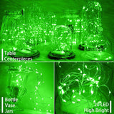20 LED Starry Bright String Lights 90" Micro Fairy Lights Green - Battery Operated