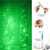20 LED Starry Bright String Lights 90" Micro Fairy Lights Green - Battery Operated