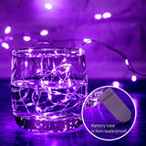 20 LED Starry Bright String Lights 90" Micro Fairy Lights Purple - Battery Operated