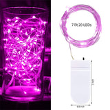 20 LED Starry Bright String Lights 90" Micro Fairy Lights Rose Red - Battery Operated