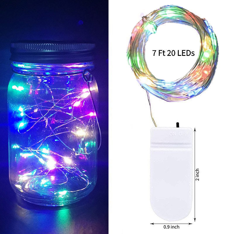 20 LED Starry Bright String Lights 90" Micro Fairy Lights Colorful - Battery Operated