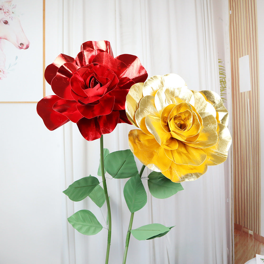 4 Packs Of Simulated Red Rose Wall Decoration 20"