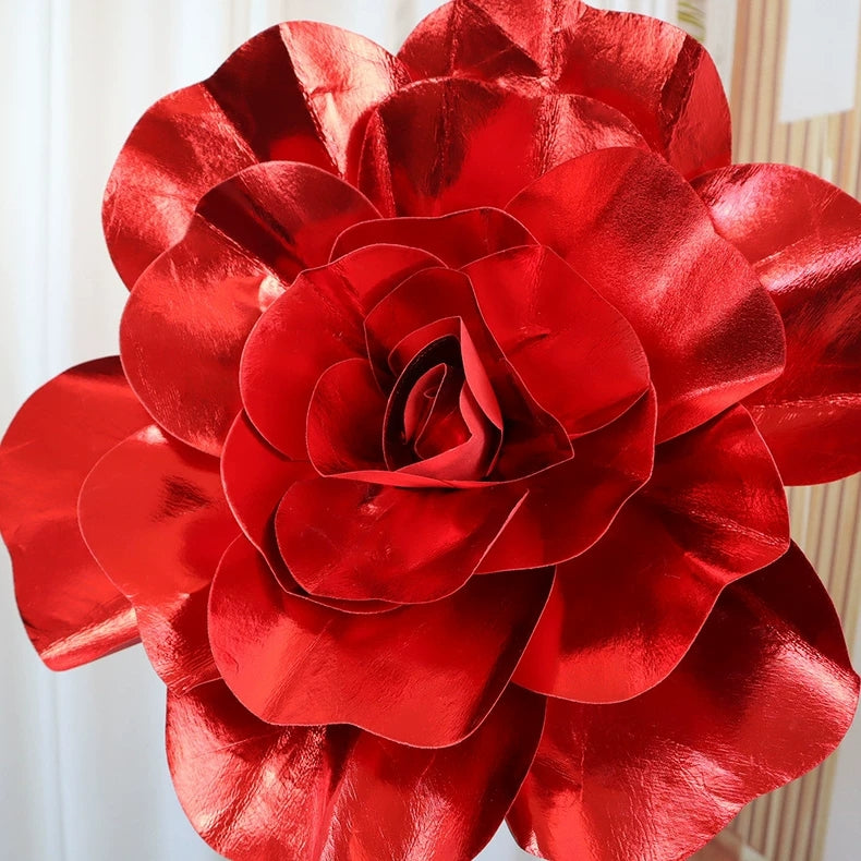 4 Packs Of Simulated Red Rose Wall Decoration 20"