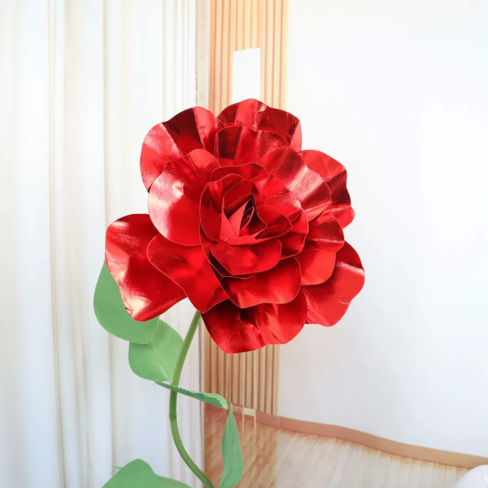 4 Packs Of Simulated Red Rose Wall Decoration 20"