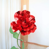 4 Packs Of Simulated Red Rose Wall Decoration 20"