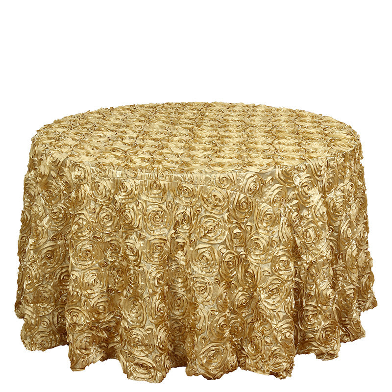 Satin Round Tablecloth 120" Pink