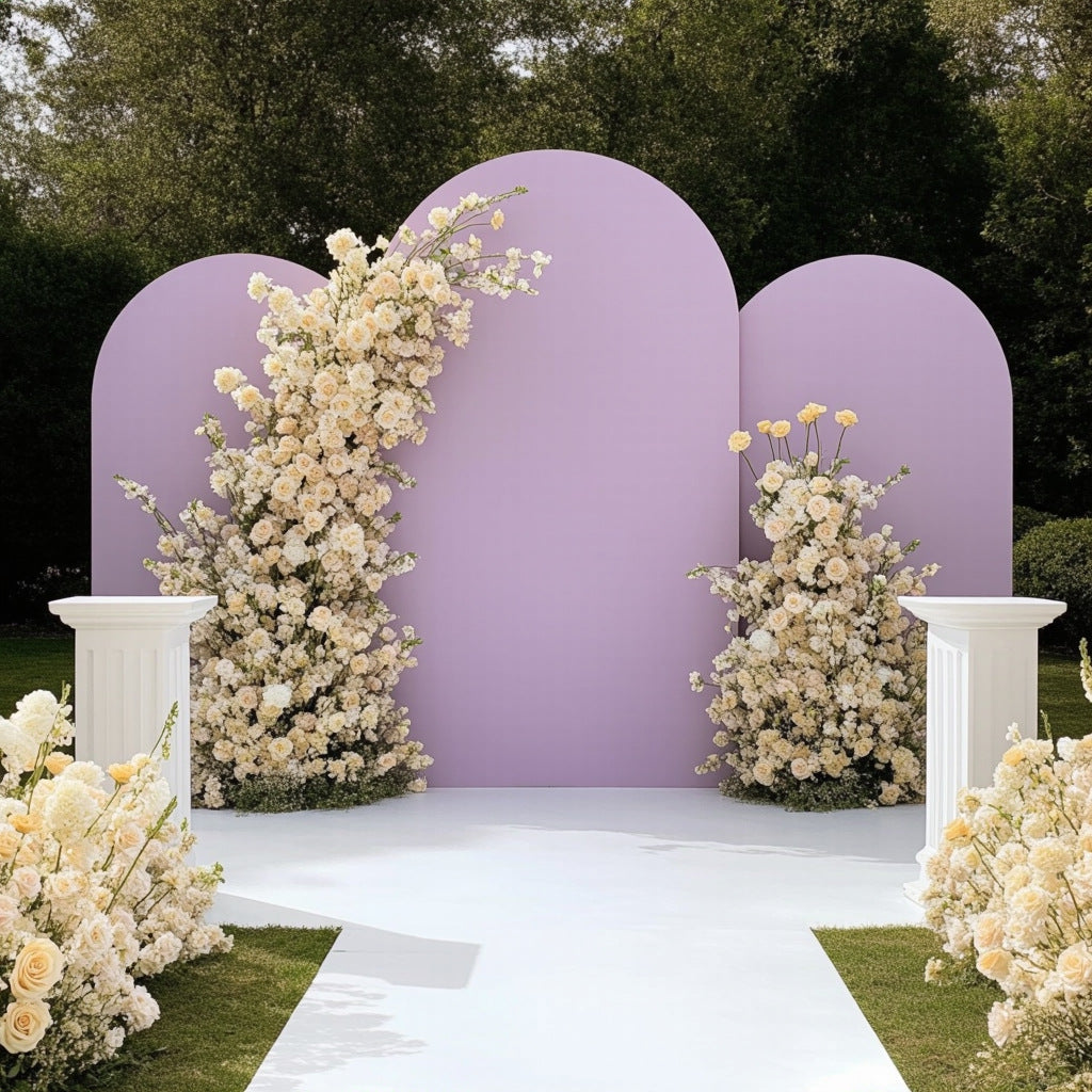 Light Purple Polyester Wedding Arch Cover