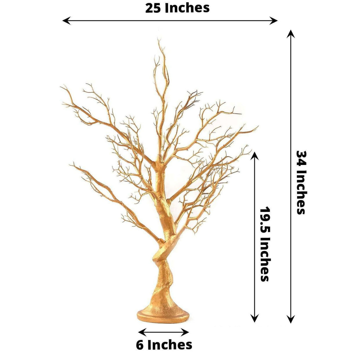 Manzanita Tree Centerpiece 34" Gold with 8 Acrylic Bead Chains