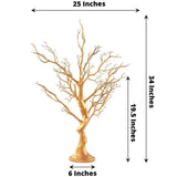 Manzanita Tree Centerpiece 34" Gold with 8 Acrylic Bead Chains