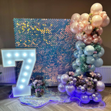 24 Panels Mermaid Scales Sequin Shimmer Wall Photo Backdrop Panels - 24sq.ft Red