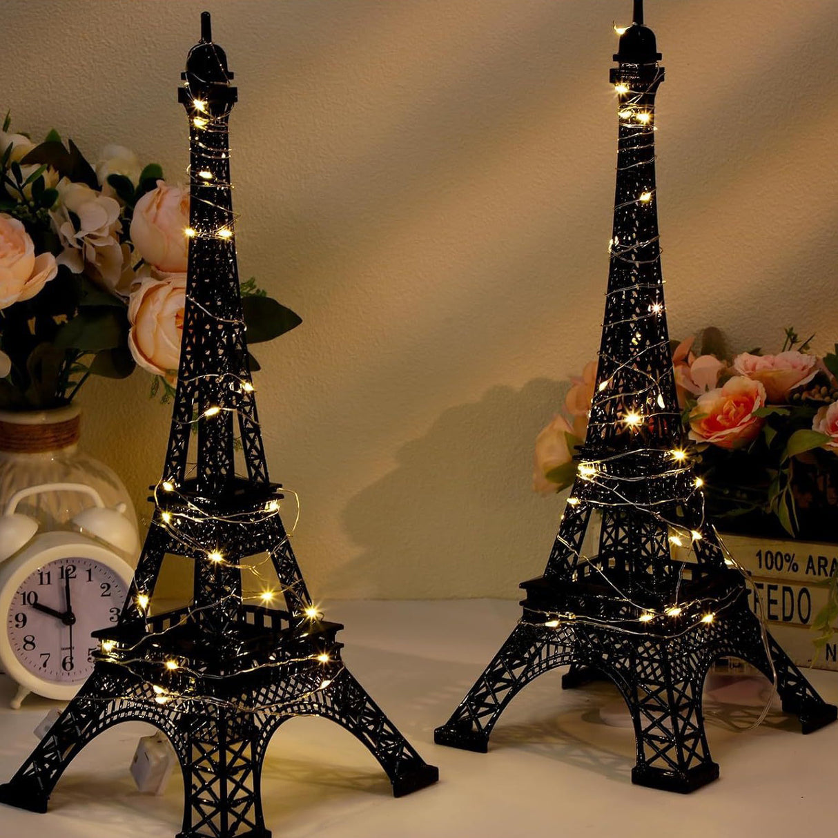 Metal Eiffel Tower Table Centerpiece 10" Pink
