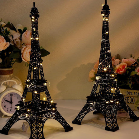 Metal Eiffel Tower Table Centerpiece 10" Black